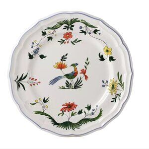 Gien Plate Dinner Scalloped Oiseaux Paradis 26 cm (7 availables)